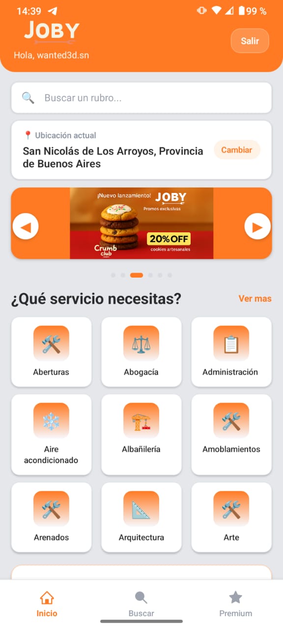 Joby — pantalla 3