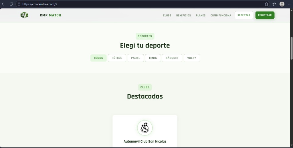 CMR Match — deportes y clubs