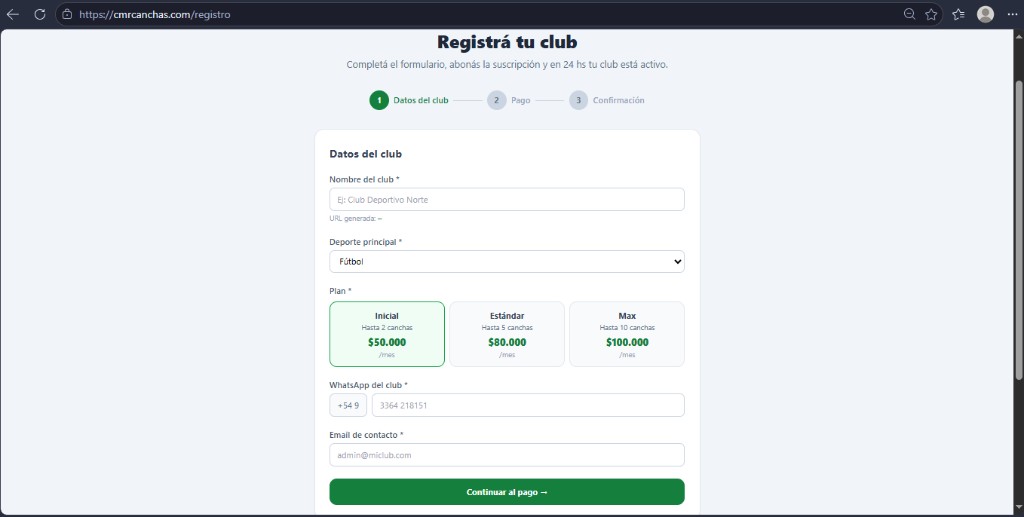 CMR Match — registro de club