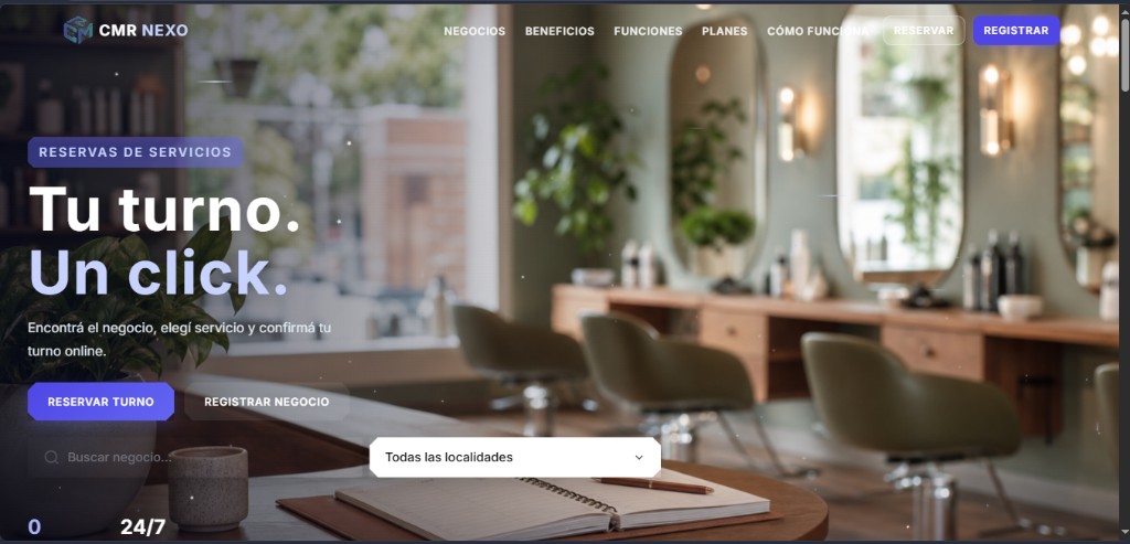 Hero de CMR Nexo, reservas de servicios online