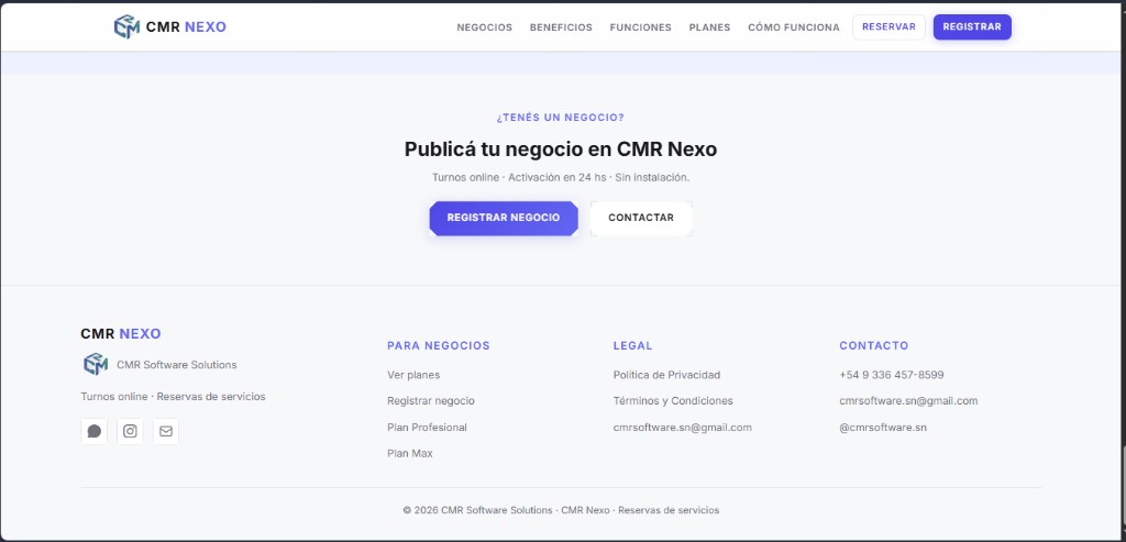 CMR Nexo — registro de negocio