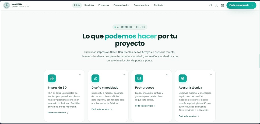 Wanted Impresiones 3D — servicios