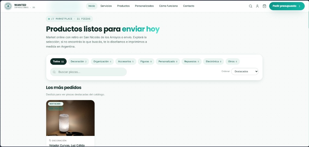 Wanted Impresiones 3D — marketplace